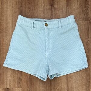 Billabong High Waist Light Blue Cotton Corduroy Shorts
